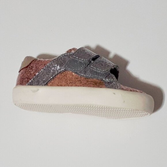NWOT Zara Baby rose gold, gold & silver shiny glitter effect sneakers - Picture 13 of 15